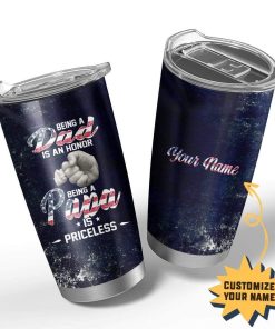 Gearhumans [Best Gift For Father's Day] Gearhuman 3D Being A Papa Is Priceless Custom Name Design Vacuum Insulated Tumbler GV27056 Tumbler