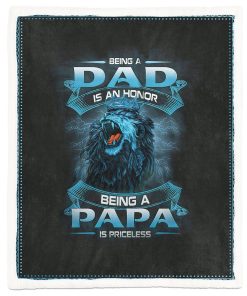 Gearhumans [Best Gift For Father's Day] Gearhuman 3D Being A Papa Is Priceless Lion Fathers Day Gift Custom Blanket GW250311 Blanket Blanket M(51''x59'')