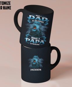 Gearhumans [Best Gift For Father's Day] Gearhuman 3D Being A Papa Is Priceless Lion Fathers Day Gift Custom Name Mug GW220310 Mug