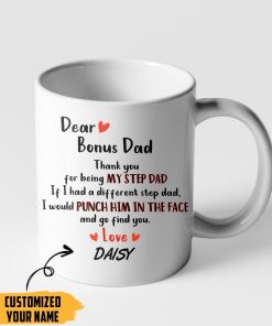 Gearhumans [Best Gift For Father's Day] Gearhuman 3D Dear Bonus Dad Fathers Day Gift Custom Name Mug GW25037 Mug 11oz