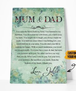 Gearhumans [Best Gift For Father's Day] Gearhuman 3D Dear Mom And Dad Mothers Fathers Day Gift Custom Name Canvas GW260319 Canvas 1 Piece Non Frame M