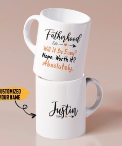Gearhumans [Best Gift For Father's Day] Gearhuman 3D Fatherhood Worth It Fathers Day Gift Custom Name Mug GW26036 Mug