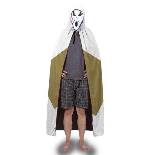 Gearhumans 3D White Ranger Custom Hooded Cloak - Image 3