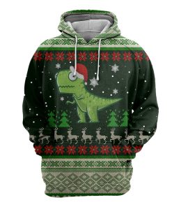 Gearhumans Dinosaur Christmas - 3D All Over Printed Shirt