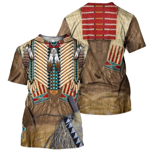 Gearhumans Red Native American - 3D All Over Printed Shirt