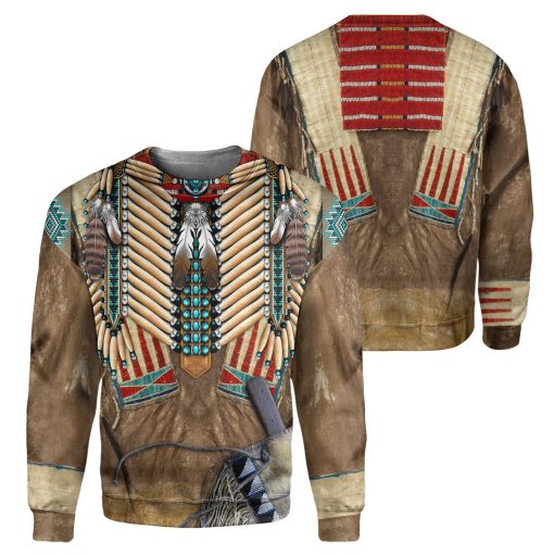 Gearhumans Red Native American - 3D All Over Printed Shirt