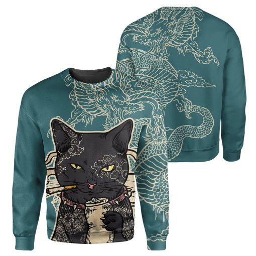 Gearhumans Dragon Black Cat - 3D All Over Printed Shirt - Image 2