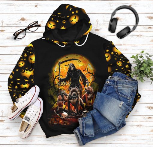 Gearhumans 3D The Dead And Pitbull Halloween Custom Hoodie Tshirt Apparel