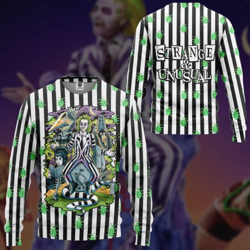Gearhumans 3D Beetlejuice Stripes and Bugs Custom Hoodie Tshirt Apparel - Image 12