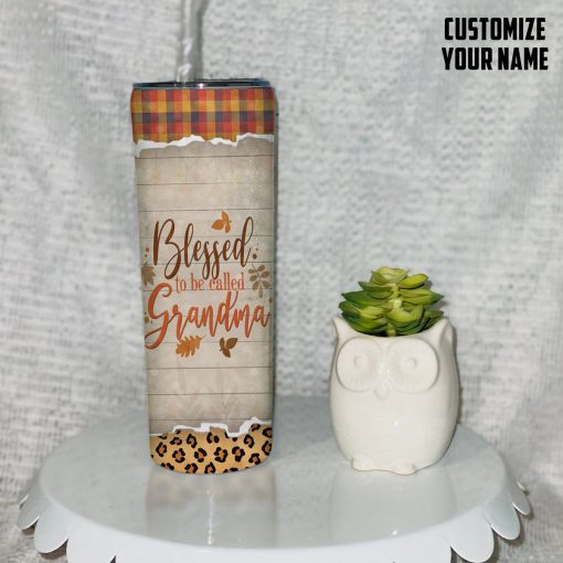 Gearhumans 3D Grandparents Day Blessed To Be Called Grandma Custom Name Design Vacuum Insulated Tumbler - Image 11
