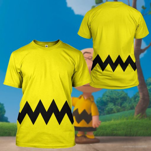 Gearhumans 3D PEANUTS Charlie Brown Custom Hoodie Tshirt Apparel
