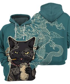 Gearhumans Dragon Black Cat - 3D All Over Printed Shirt