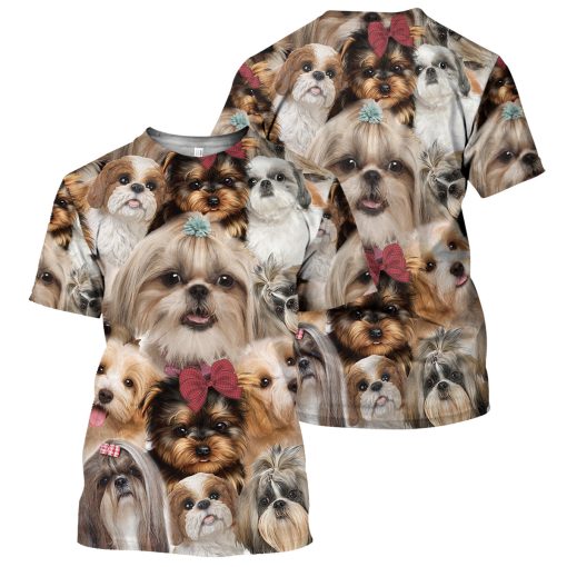 Gearhumans Shih Tzu Dog- 3D All Over Printed Shirt