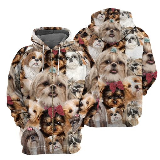 Gearhumans Shih Tzu Dog- 3D All Over Printed Shirt
