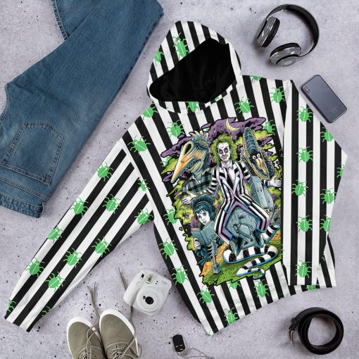 Gearhumans 3D Beetlejuice Stripes and Bugs Custom Hoodie Tshirt Apparel - Image 10