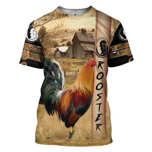 Gearhumans 3D Rooster Custom Tshirt Hoodie Apparel - Image 3
