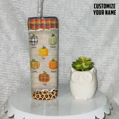 Gearhumans 3D Grandparents Day Grandmas Little Pumpkins Custom Name Design Vacuum Insulated Tumbler - Image 11