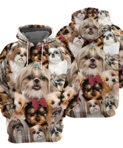 Gearhumans Shih Tzu Dog- 3D All Over Printed Shirt
