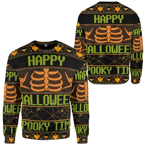 Gearhumans 3D Ugly Halloween Spooky Time Custom Hoodie Tshirt Apparel