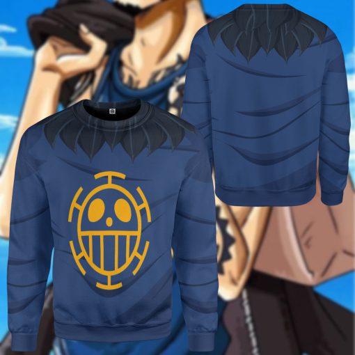 Gearhumans 3D One Piece Trafalgar DW ater Law Custom Hoodie Tshirt Apparel - Image 11