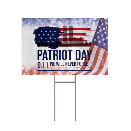 Gearhumans 3D We Will Never Forget Patriot Day Custom Yard Sign