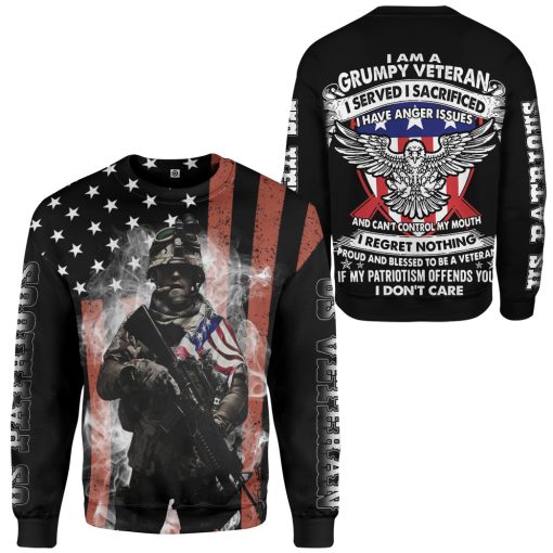 Gearhumans 3D US Veteran Patriot Custom Tshirt Hoodie Apparel