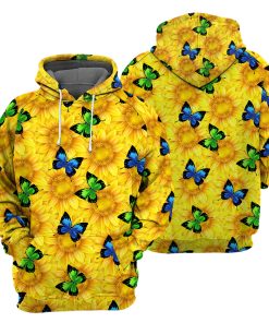 Gearhumans Sunflower Butterflies - 3D All Over Printed Shirt