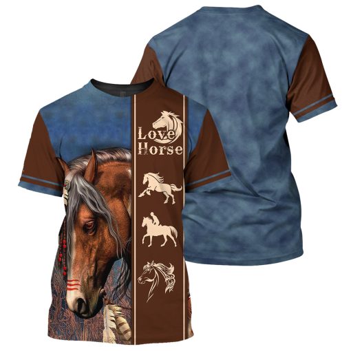 Gearhumans Love Horse - 3D All Over Printed Shirt - Image 3
