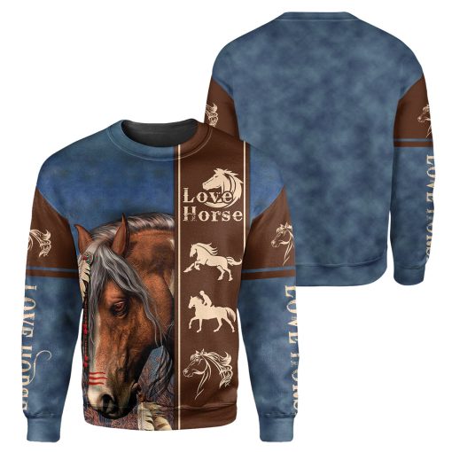 Gearhumans Love Horse - 3D All Over Printed Shirt - Image 2