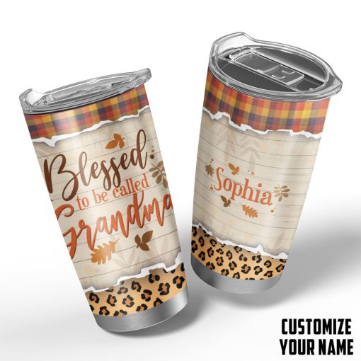 Gearhumans 3D Grandparents Day Blessed To Be Called Grandma Custom Name Design Vacuum Insulated Tumbler - Image 4