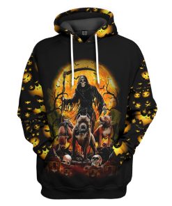 Gearhumans 3D The Dead And Pitbull Halloween Custom Hoodie Tshirt Apparel