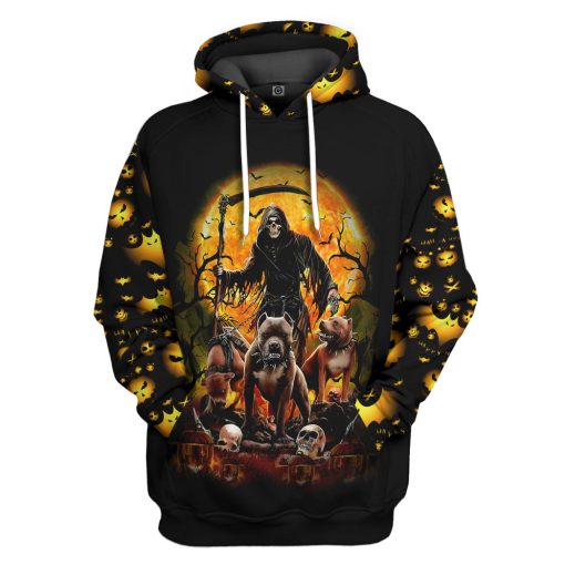 Gearhumans 3D The Dead And Pitbull Halloween Custom Hoodie Tshirt Apparel
