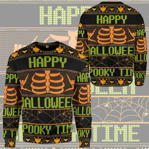Gearhumans 3D Ugly Halloween Spooky Time Custom Hoodie Tshirt Apparel
