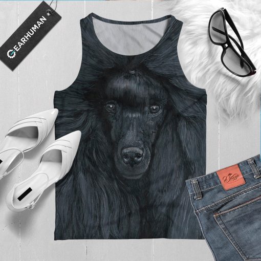 Gearhumans 3D Black Poodle Custom Tanktop - Image 3
