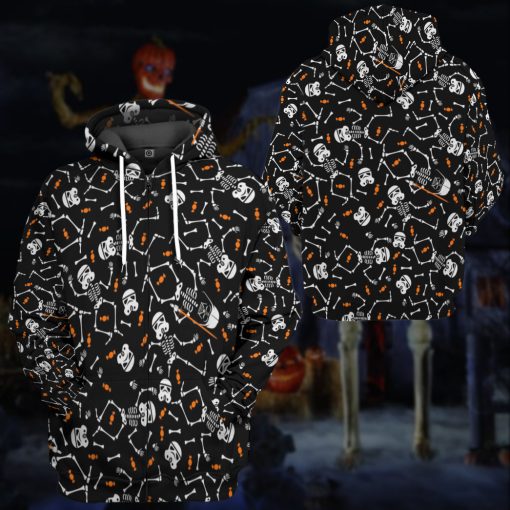 Gearhumans 3D SW Halloween Skeleton Stormtrooper Custom Tshirt Hoodie Apparel - Image 13
