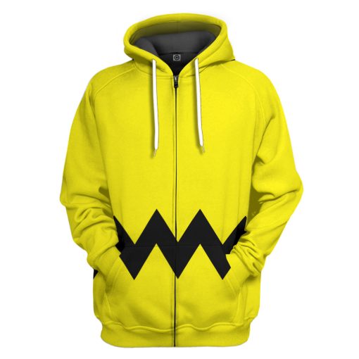 Gearhumans 3D PEANUTS Charlie Brown Custom Hoodie Tshirt Apparel