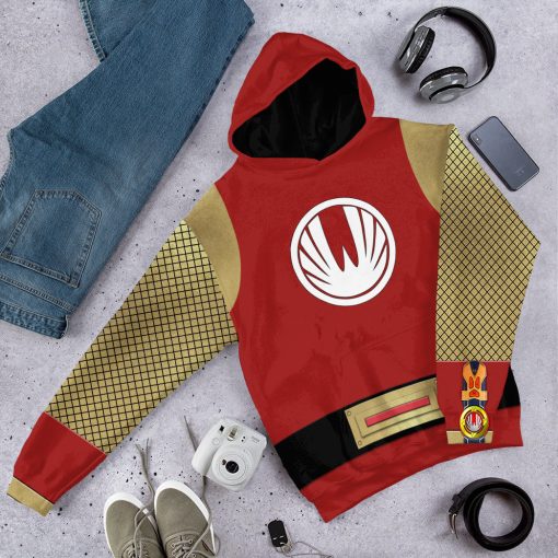 Gearhumans 3D The Red Wind Rangers Ninja Storm Custom Tshirt Hoodie Apparel - Image 13