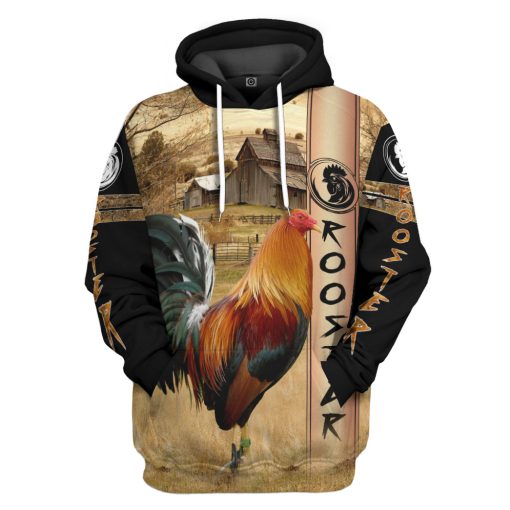 Gearhumans 3D Rooster Custom Tshirt Hoodie Apparel