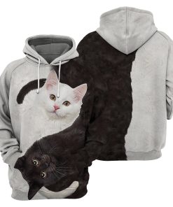 Gearhumans Yinyang Cat- 3D All Over Printed Shirt