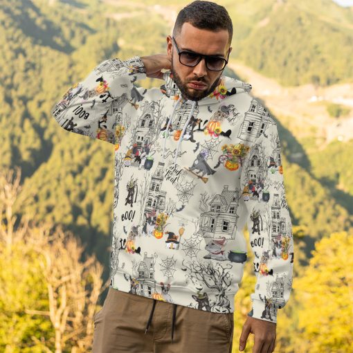 Gearhumans 3D Halloween Town With French Bulldog Custom Tshirt Hoodie Apparel
