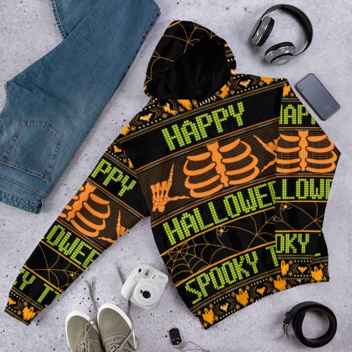 Gearhumans 3D Ugly Halloween Spooky Time Custom Hoodie Tshirt Apparel