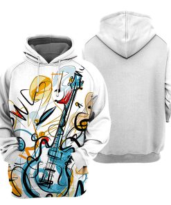 Gearhumans White Guitar- 3D All Over Printed Shirt