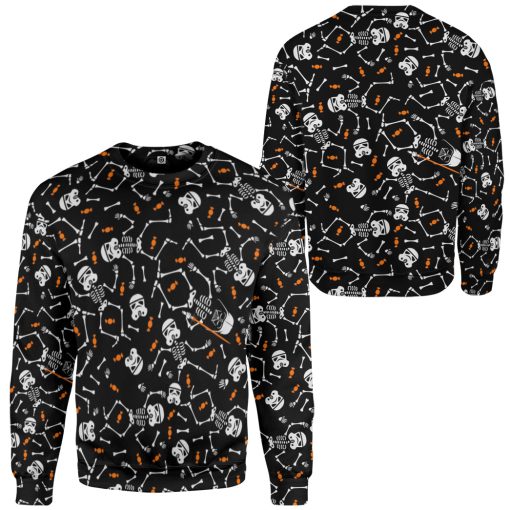 Gearhumans 3D SW Halloween Skeleton Stormtrooper Custom Tshirt Hoodie Apparel - Image 6