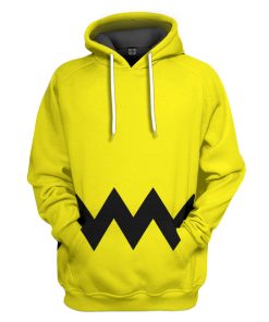 Gearhumans 3D PEANUTS Charlie Brown Custom Hoodie Tshirt Apparel