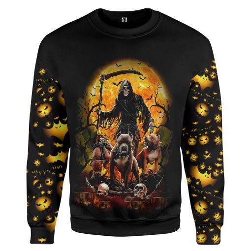 Gearhumans 3D The Dead And Pitbull Halloween Custom Hoodie Tshirt Apparel