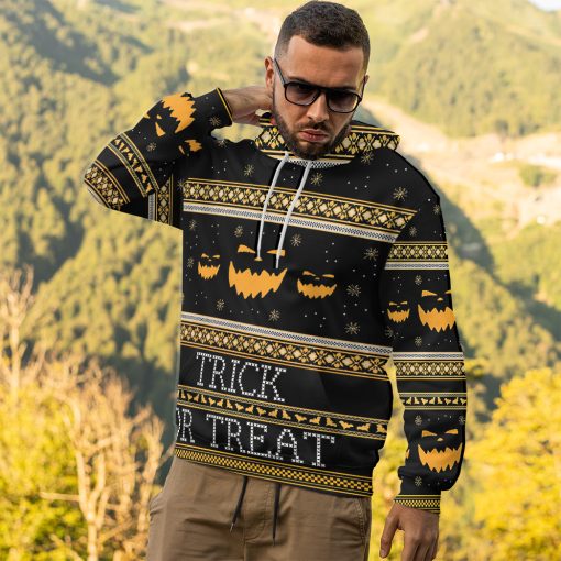 Gearhumans 3D Ugly Halloween Trick Or Treat Custom Hoodie Tshirt Apparel - Image 14