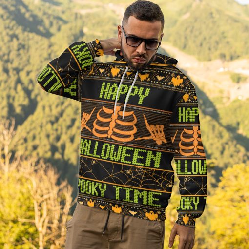 Gearhumans 3D Ugly Halloween Spooky Time Custom Hoodie Tshirt Apparel