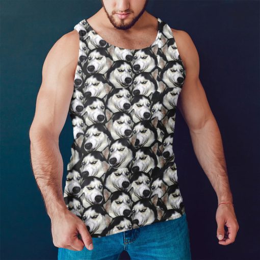 Gearhumans 3D Funny Husky Custom Tanktop - Image 2
