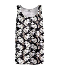 Gearhumans 3D Funny Husky Custom Tanktop