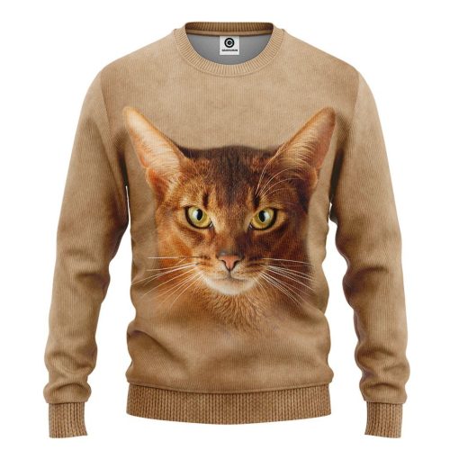 Gearhumans s 3D Abyssinian Cat Tshirt Hoodie Apparel - Image 3